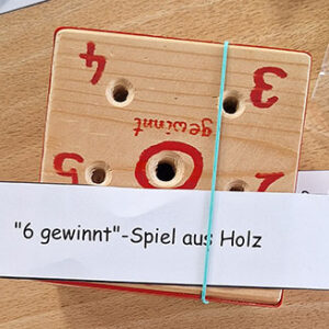 "6 gewinnt"-Spiel aus Holz